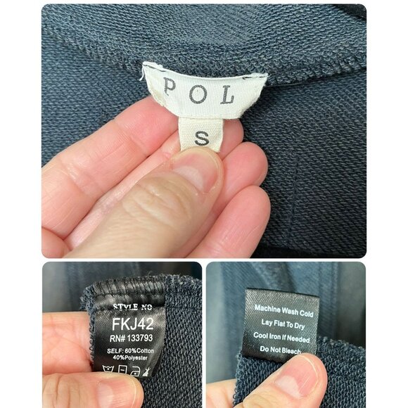 POL Oversized Hooded Safari Jacket Size Small Washed Charcoal Navy Two-Tone NEW! - Picture 4 of 8